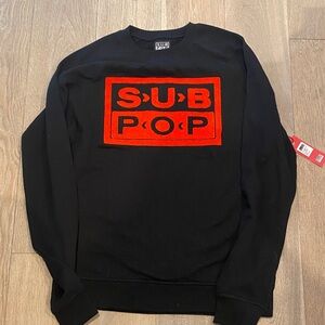 Black and Red Crewneck Sweater for Men